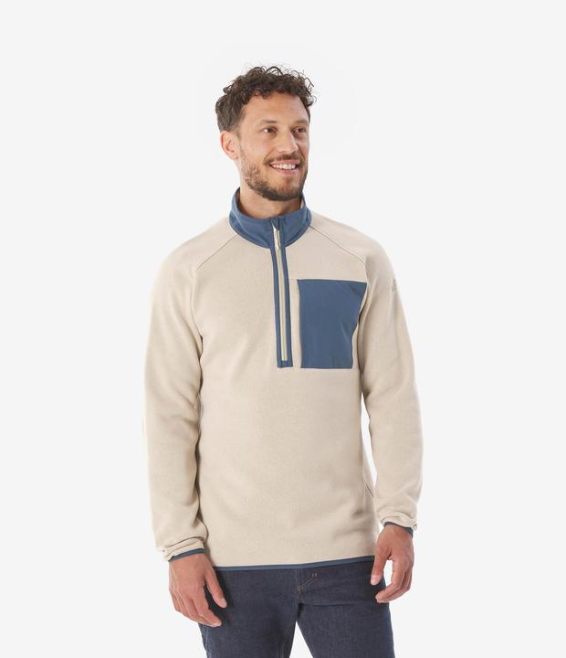 Immagine prodotto Quechua Pullover Herren 1/2 Reissverschluss Wandern - NH500 beige (M)