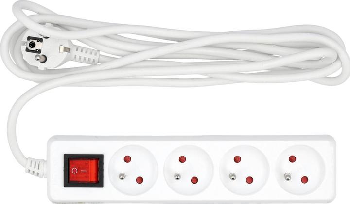 Productafbeelding Toya Meervoudige wandcontactdoos 4 stopcontacten 3 m wit (72529) (4 x, CEE 7/5, 3 m)