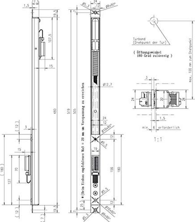 Image du produit Assa Abloy Passage de câble 10314 10 pôles acier inoxydable 330 mm