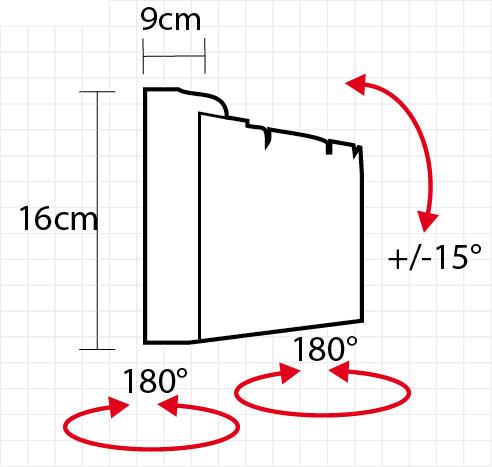 Actual product image OMB STAFFA L&C DESIGN BASIC 1 () (Wall, 20 kg, 10" - 30")