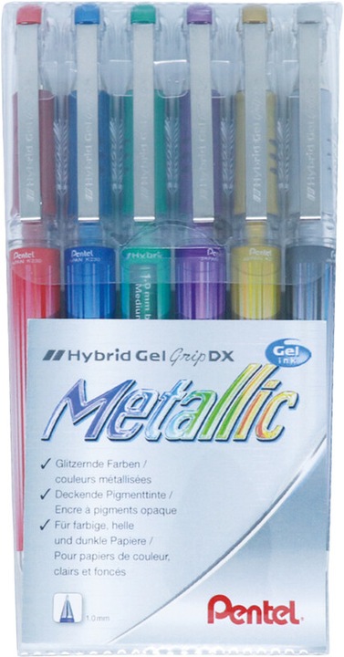Produktbild Pentel Roller Hybrid Gel Grip (Mehrfarbig, 6 x)
