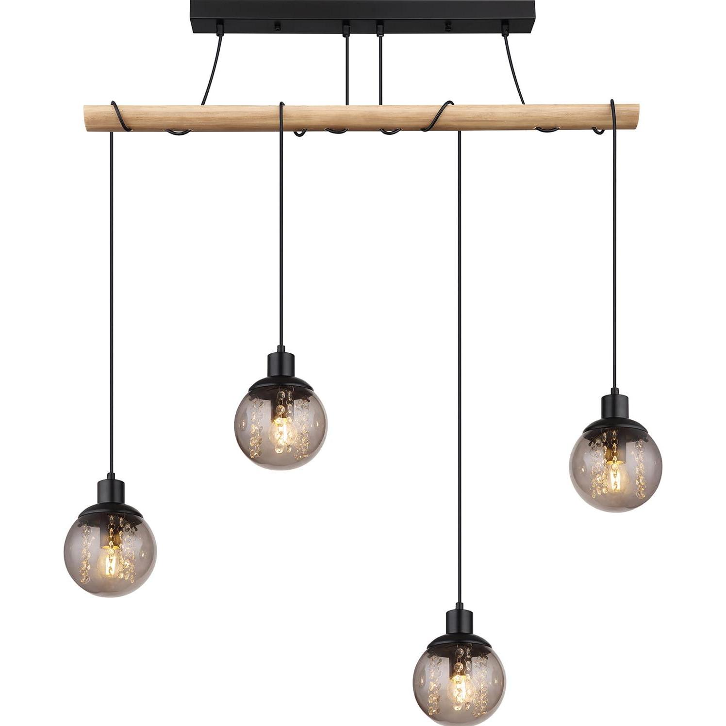 Globo, Pendelleuchte, Hängeleuchte Richard schwarz matt 4xE27 (E27)