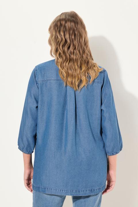 Produktbild Ulla Popken Lyocell-Tunika, Jeansoptik, Tunika-Ausschnitt, 3/4-Arm (46, 48)