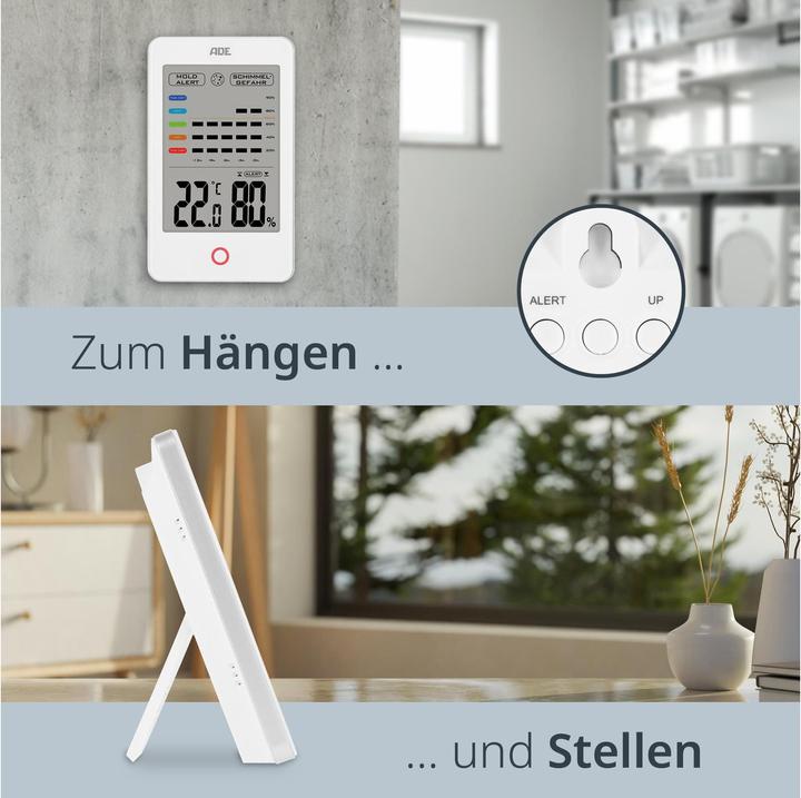 Actual product image ADE Thermo-/Hygrometer digital Weiss, Funktionen