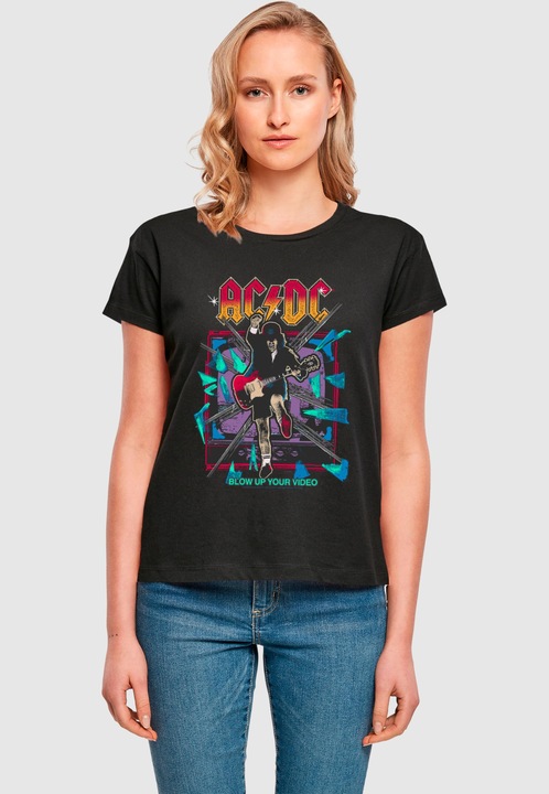 Actual product image Merchcode Ladies ACDC - Blow Up Your Video Jump Box Tee - 165709 (XL)