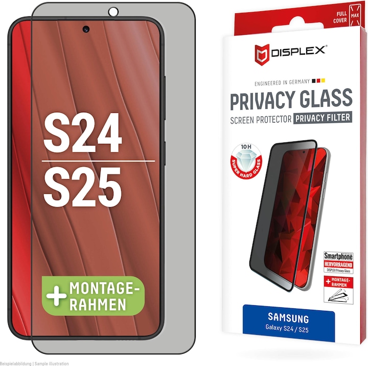Produktbild Displex Real Glass, Privacy Full Cover Panzerglas (1 Stück, Samsung Galaxy S24, Samsung Galaxy S25)