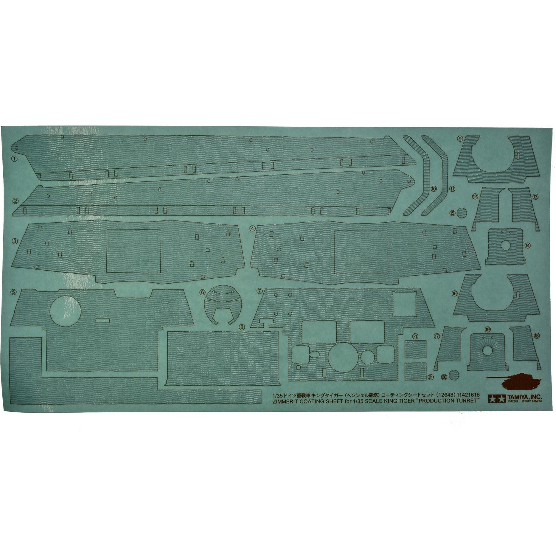 Tamiya 1/35 King Tiger Henschel Zim Sheet