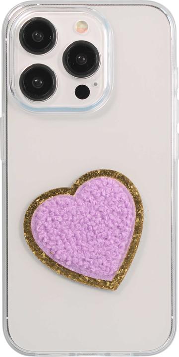 Produktbild PhoneLook Sticker Aufkleber für Handy/Tablet/Computer 3D gestickt Herz Violett