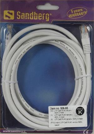 Actual product image Sandberg Network cable (UTP, CAT6, 3 m)