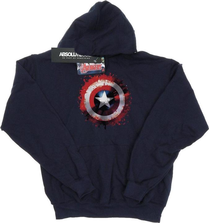 Actual product image Girls Avengers Captain America Art Shield Hoodie (140, 146)