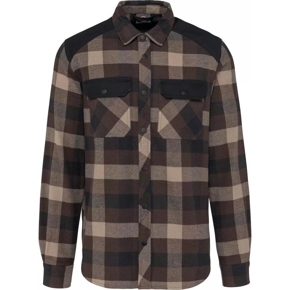Kariban, Herren, Hemd, Kariertes Hemd mit Taschen, Schwarz, Beige, (3XL)