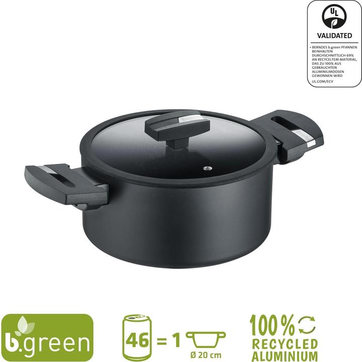 Produktbild Berndes Kochtopf Alu Recycled Induction 20 cm (20 cm, Kochtopf, Aluminium)