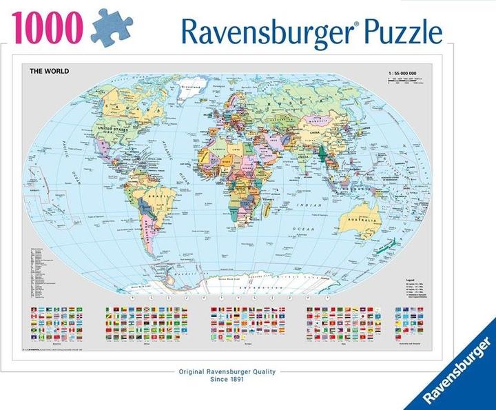 Actual product image Ravensburger The world map (1000 pieces)
