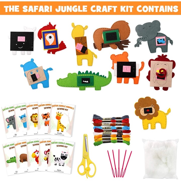 Image du produit Activity Board DIY couture Feutre Animaux Kit de couture Forêt Créatures Peluche Ornements Craft Kit Educatif DIY