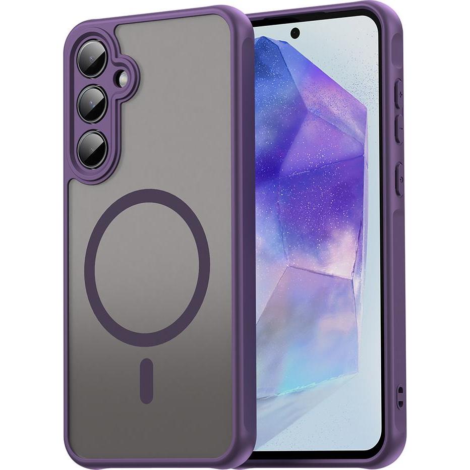 Techsuit - HaloFrost II MagSafe - Samsung Galaxy A55 5G - Purple (Samsung Galaxy A55), Cover smartphone, Viola