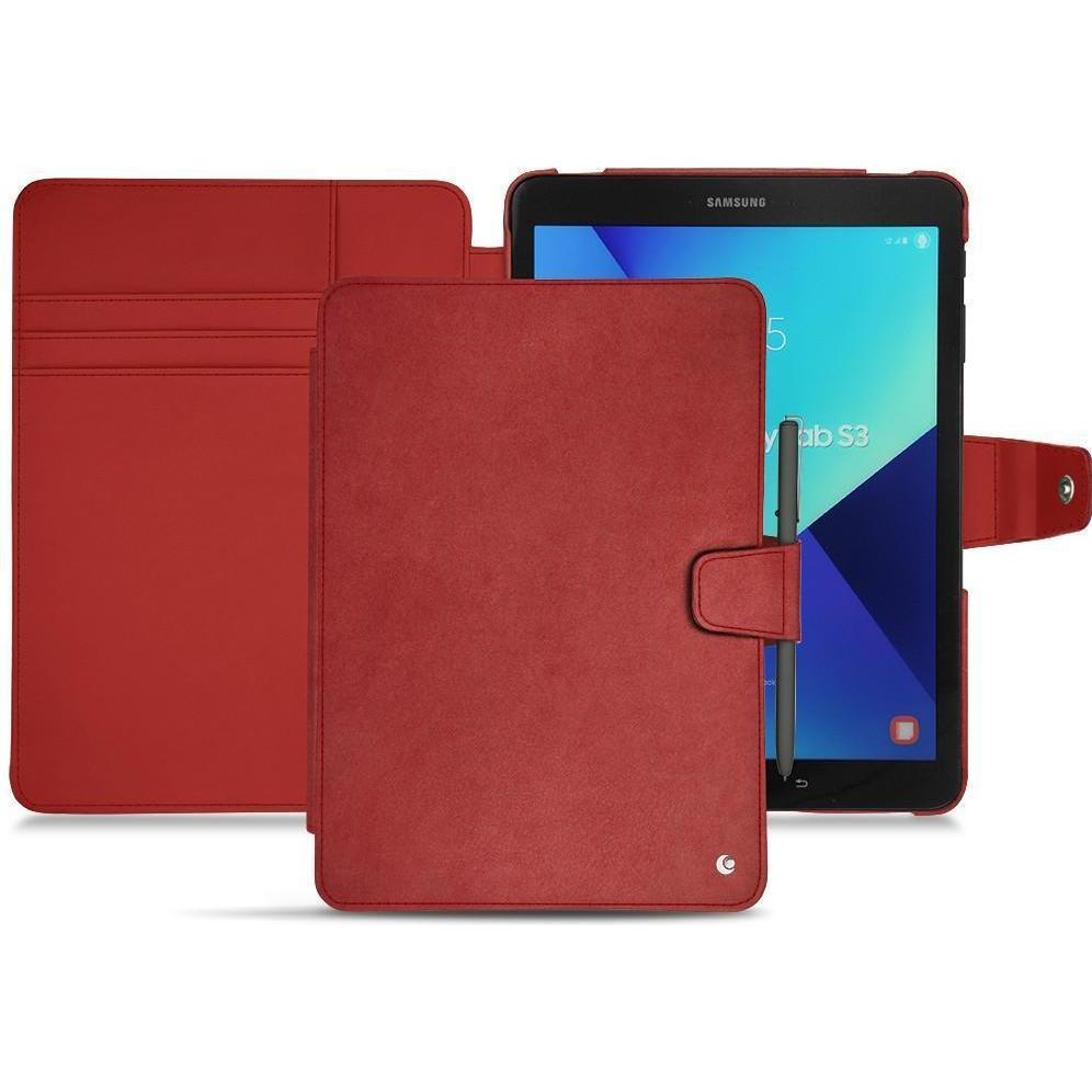Noreve Lederschutzhülle Wallet (Galaxy Tab S3 9.7 (2017)), Tablet Hülle, Rot