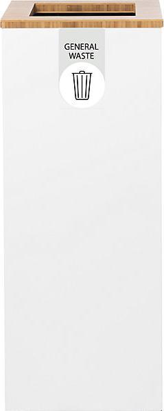 Produktbild Lune Mülleimer Paxa Medium Mülltrennystem 34 L weiss grau aus verzinktem Stahl, formschön, leicht zu (34 l)