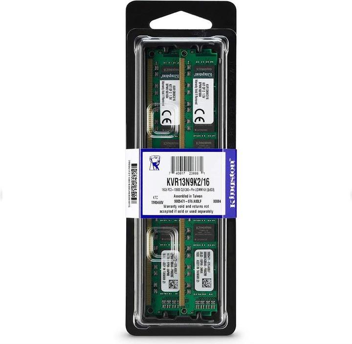 Produktbild Kingston ValueRAM (2 x 8GB, 1333 MHz, DDR3-RAM, DIMM)