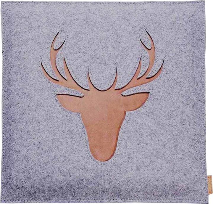 Produktbild Filzmaxx Wollfilz Hirsch Johann mit Leder (42 x 42 cm)