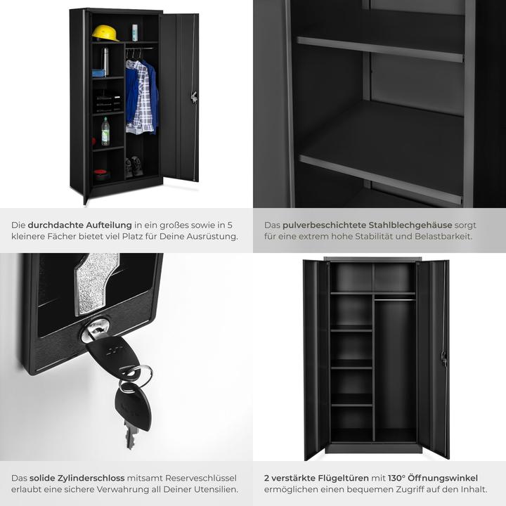 Produktbild tectake Aktenschrank (80 x 40 x 180 cm)
