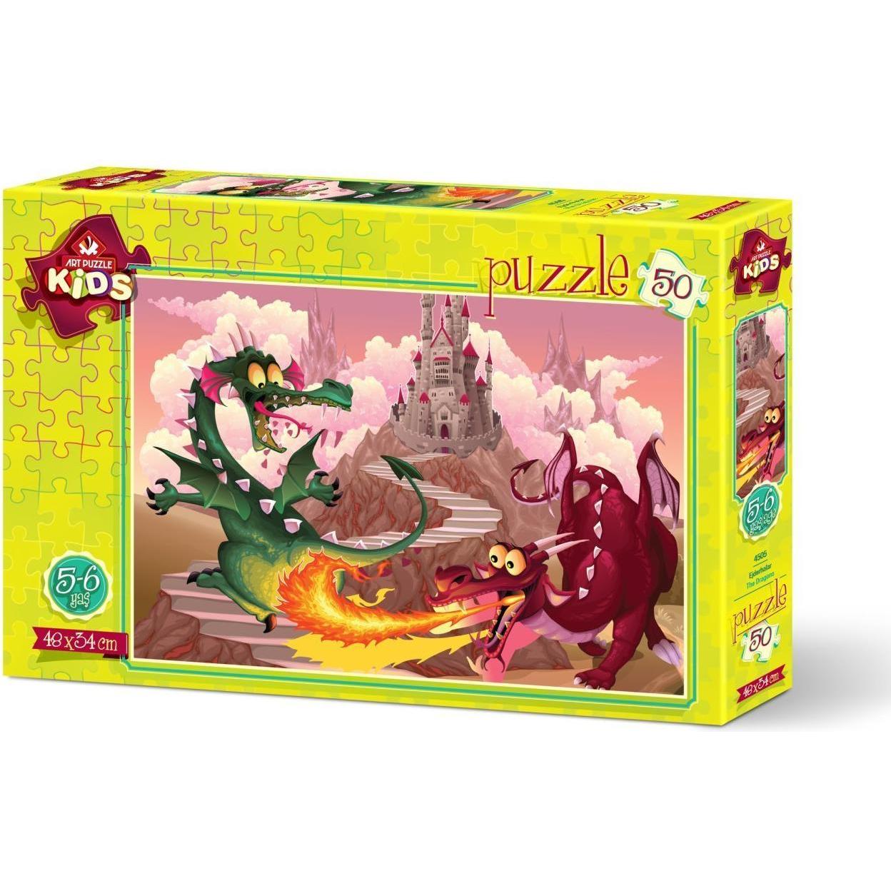 Heidi Cheese Line HeiDi Art Puzzle 50 pcs. Large 4505 The Little Dragons (50 Teile)