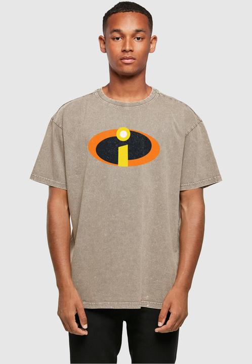 Produktbild Absolute Cult The Incredibles 2 - Costume Logo Acid Washed Oversized Tee - 114289 (L)