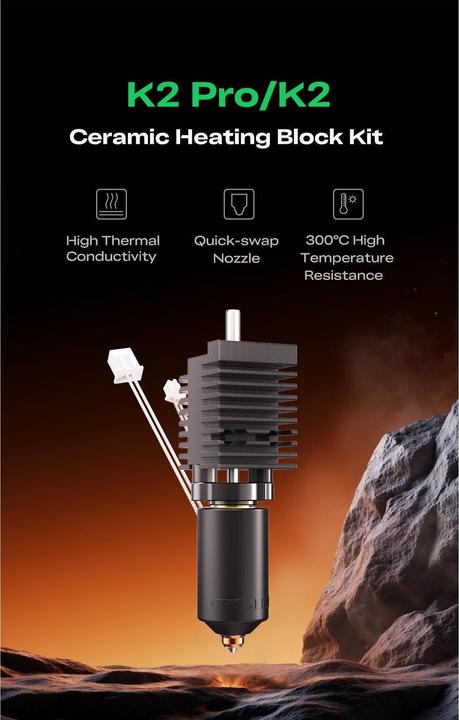Actual product image Creality K2/K2 Pro Keramik-Heizblock-Set (Replacement parts)