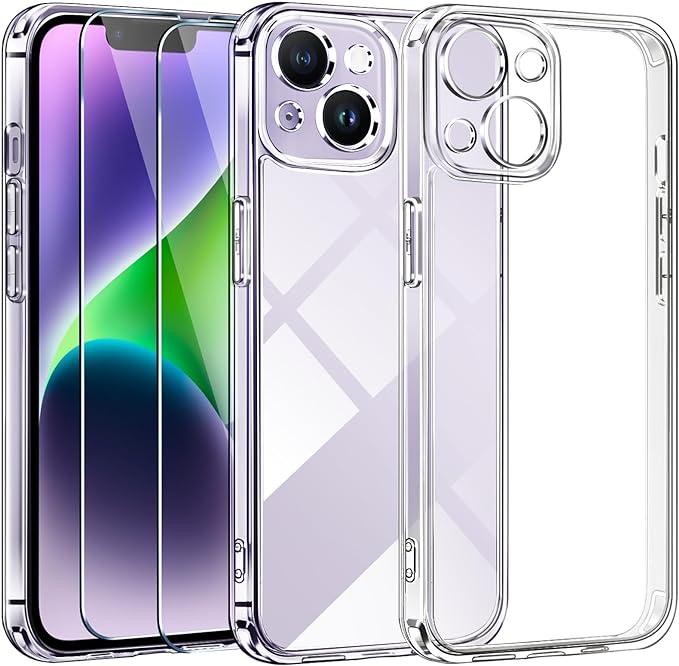 Immagine prodotto Ivoler Set di custodie 3 in 1 per iPhone 14 da 6,1 pollici - 1 custodia per cellulare con 2 pezzi di (Apple iPhone 14)