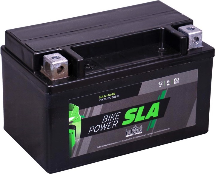 Intact SLA12-7A-BS Bike-Power SLA 6Ah Batterie moto (DIN 50615) YTX7A-BS (12 V, 6 Ah, 80 A)