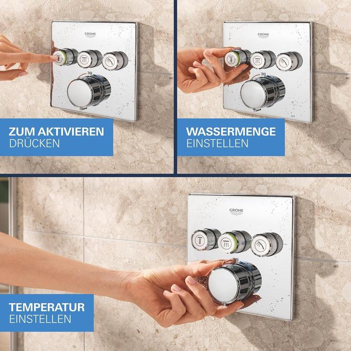 Actual product image Grohe Precision SmartControl Unterputz Duschsystem mit Vitalio SmartActive 310 Cube (2 Strahlarten) und Vi