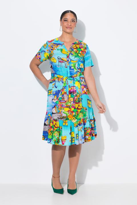Immagine prodotto Miamoda Kleid, A-Linie, Italien-Muster, Saumvolant (54)