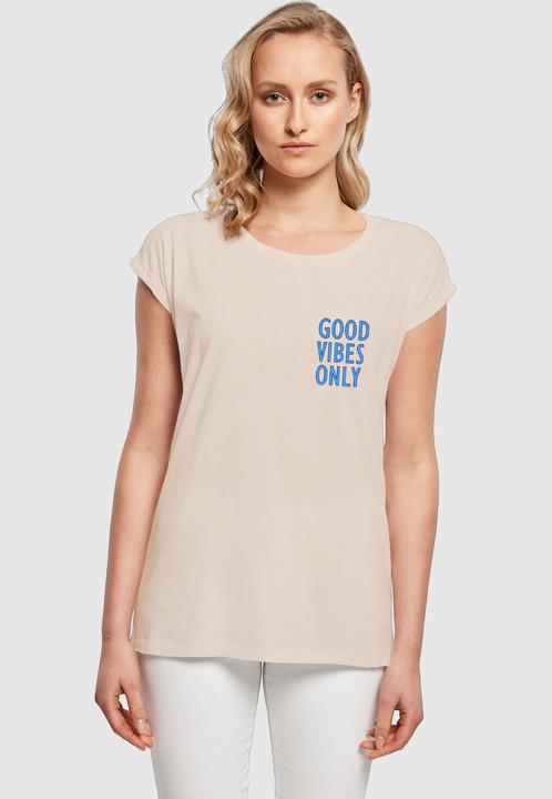 Produktbild Merchcode Ladies Good Vibes Only Extended Shoulder Tee - 118097 (5XL)