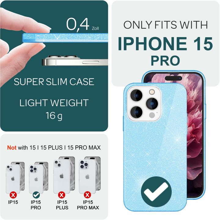 Produktbild Nalia Glitzer Hülle (Apple iPhone 15 Pro)