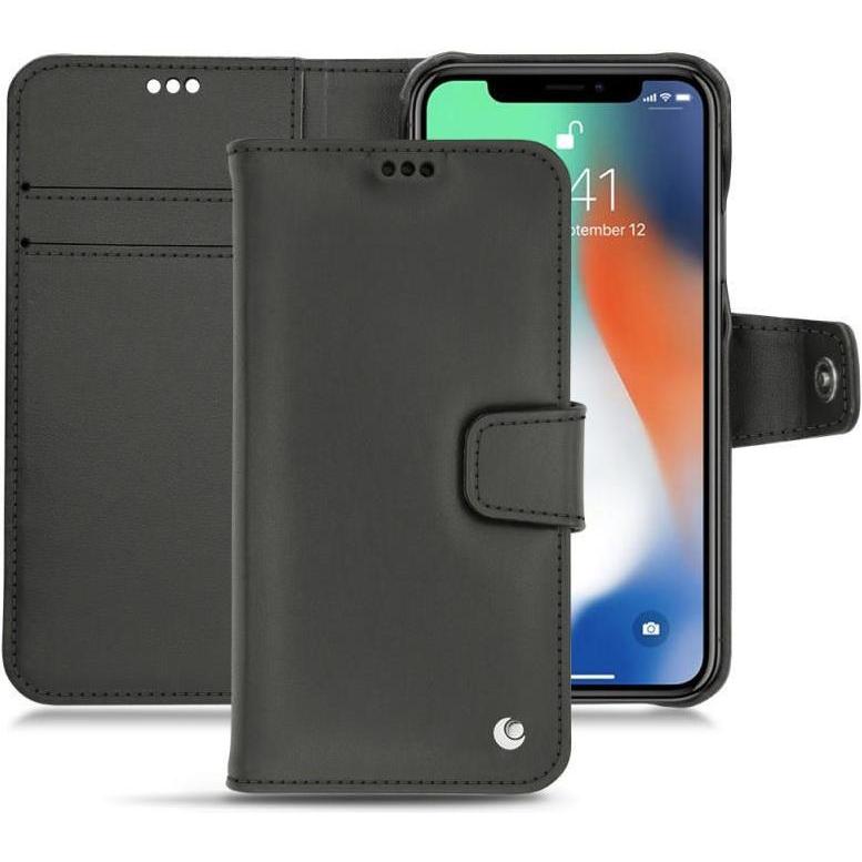 Thumbnail - Noreve Lederschutzhülle (Apple iPhone XS Max), Smartphone Hülle, Schwarz