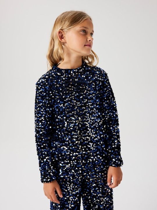 Actual product image Name it Sequin top with long sleeves (116)
