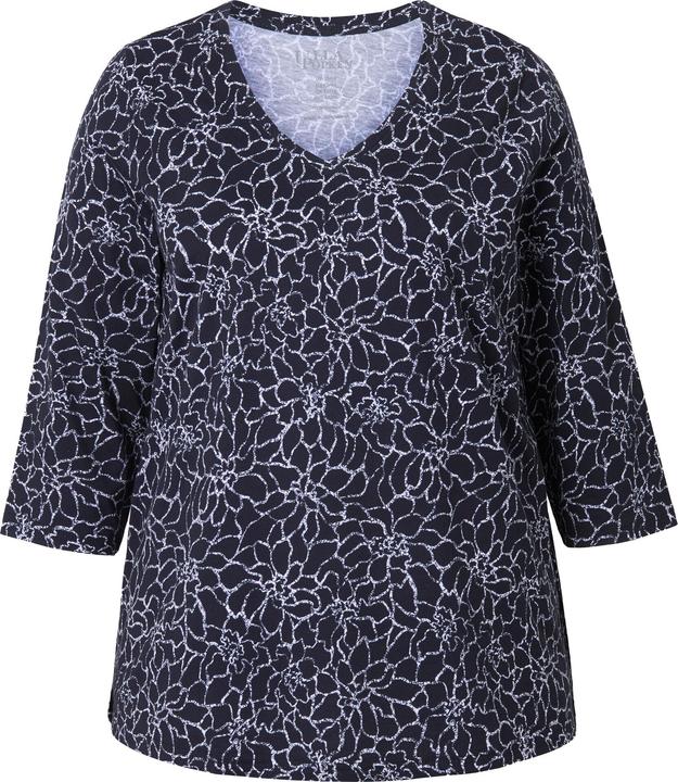 Actual product image Ulla Popken Fabulous Print 3/4 Sleeve Cotton Tee (62)