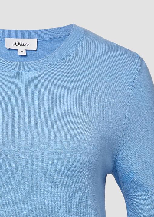Produktbild s.Oliver Strickpullover Kurzärmeliger Strickpullover mit Rippbündchen im Slim Fit (44)