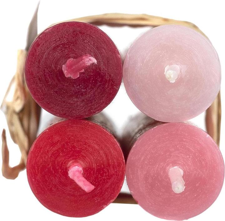 Produktbild Herzog Kerzen Stabkerze Rauhreif 2.2 x 25 cm, 4 Stück, Rot (4 Stk.)