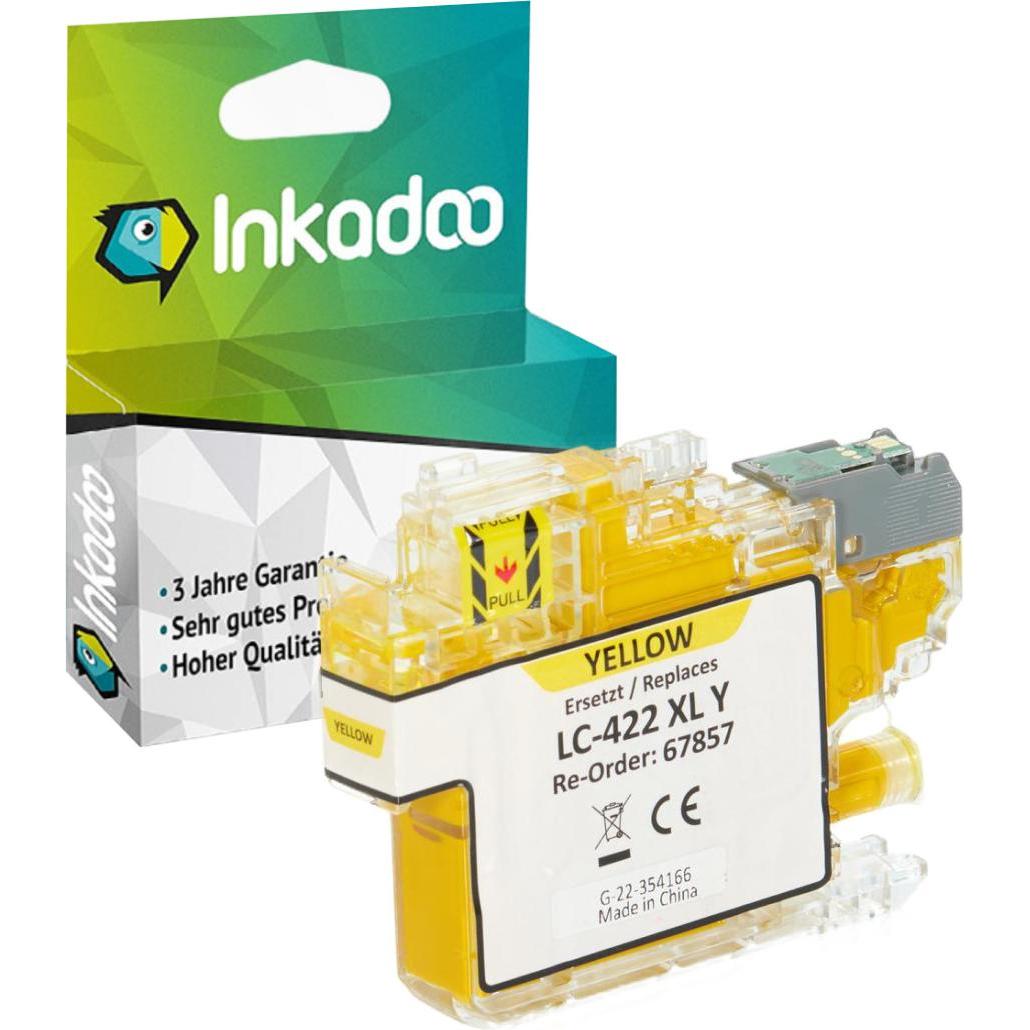 Inkadoo, Druckerpatrone, Kompatibel Tinte für Brother LC-422XL (Y)