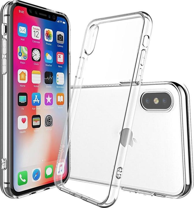 Produktbild König Design Apple iPhone X Hülle Transparent Silikon Case durchsichtige Handyhülle Bumper (Apple iPhone X)