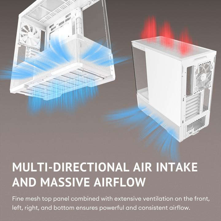 Actual product image Antec C6 Curve Air Mid-Tower ATX Case, white (ATX, ITX, mATX)