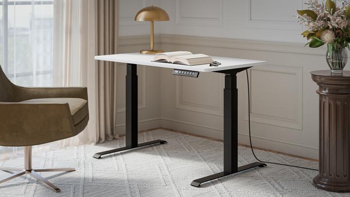 Image du produit Cama Bureau avec réglage électrique de la hauteur MOON 121x67x72-120 noir/blanc (121 x 67 x 120.20 cm)