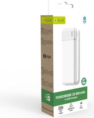 Image du produit Muvit FOR CHANGE POWERBANK 20000 MAH BLANC (20000 mAh, 75 W, 75 Wh)