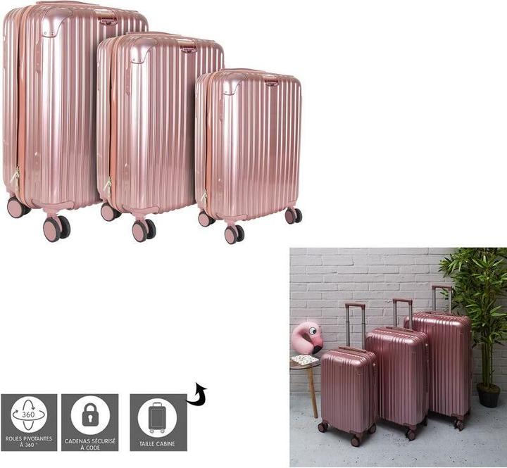 Jet Lag koffer new york rosa x3 49l 65l 105l (105 l)