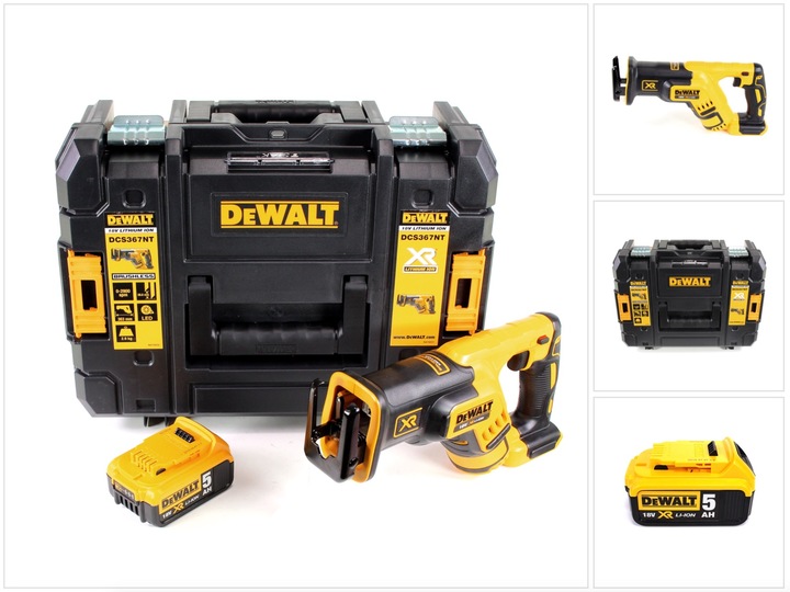 Actual product image DeWalt DCS 367 NT Cordless Reciprocating Saw 18V Brushless + 1x battery 5,0Ah + TSTAK - without charger