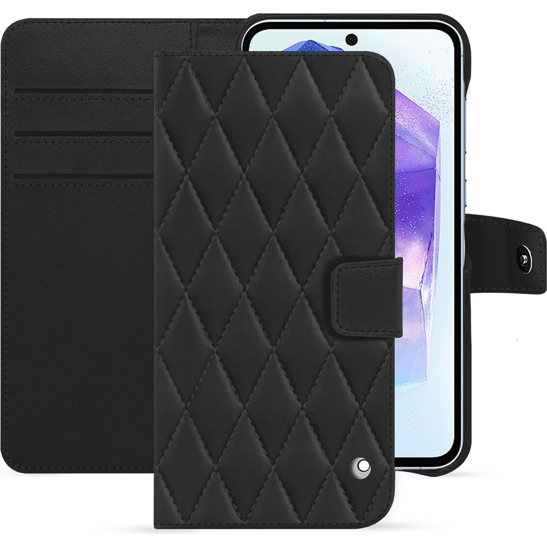 Noreve Lederschutzhülle Samsung Galaxy A55 (Samsung Galaxy A55), Smartphone Hülle, Schwarz