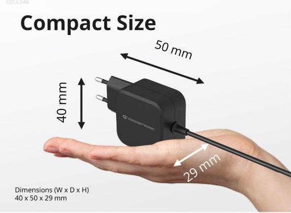 Image du produit Conceptronic Chargeur 1Port 67W, GaN USB-C Desk PD sw (67 W, 1 portion)