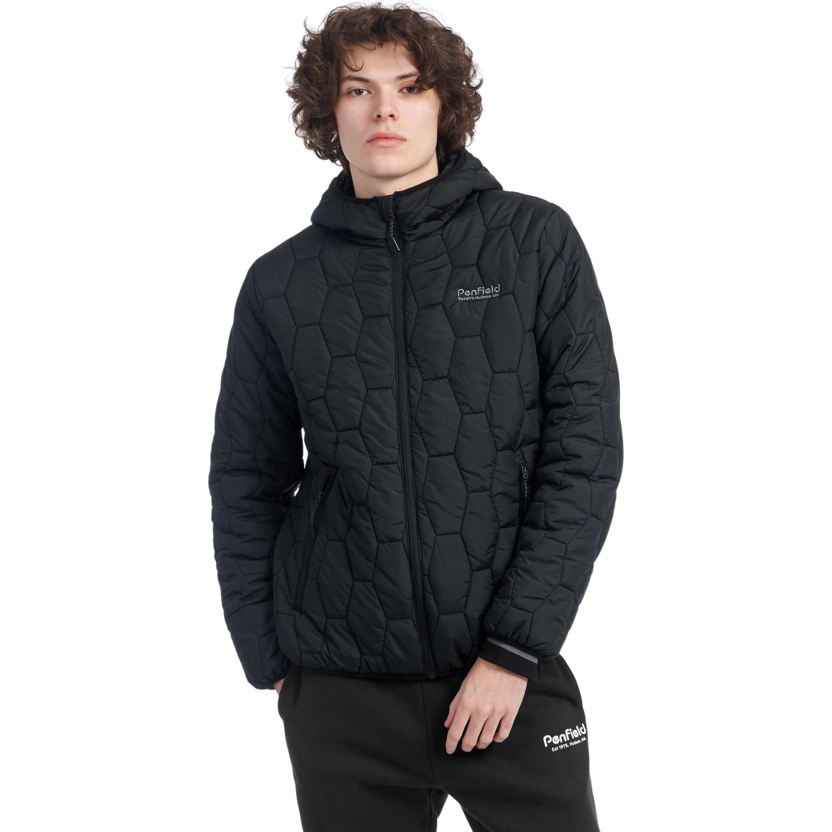 Thumbnail - Penfield, Herren, Jacke, jacke hudson script hexagonal quilt (XL), Schwarz, XL