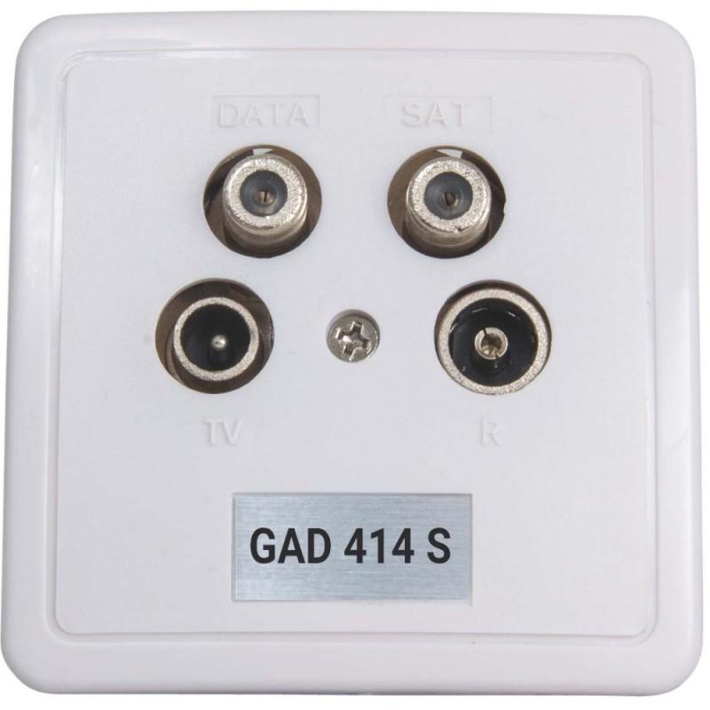 Triax Antennendose GAD 414 S 4-Loch Multimedia-Modemdose (Ersatzteil), TV Zubehör, Weiss