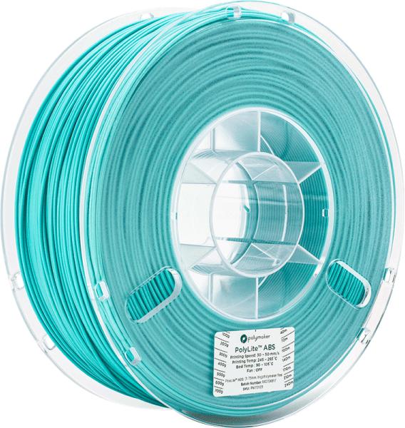 Produktbild Polymaker PolyLite ABS - Teal - 1.75mm (ABS, 1.75 mm, 1000 g, Türkis)